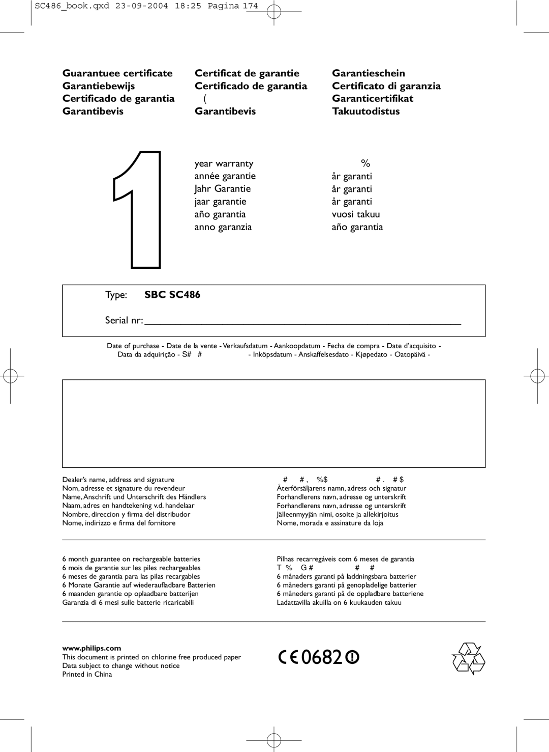 Philips SC486 DECTSBC manual 0682 