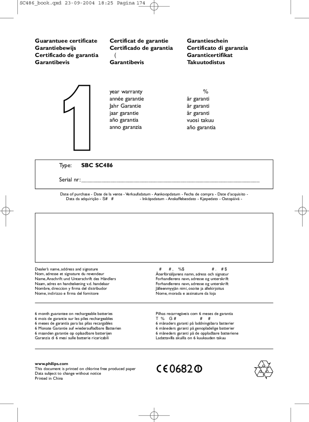 Philips SC486 manual 0682 