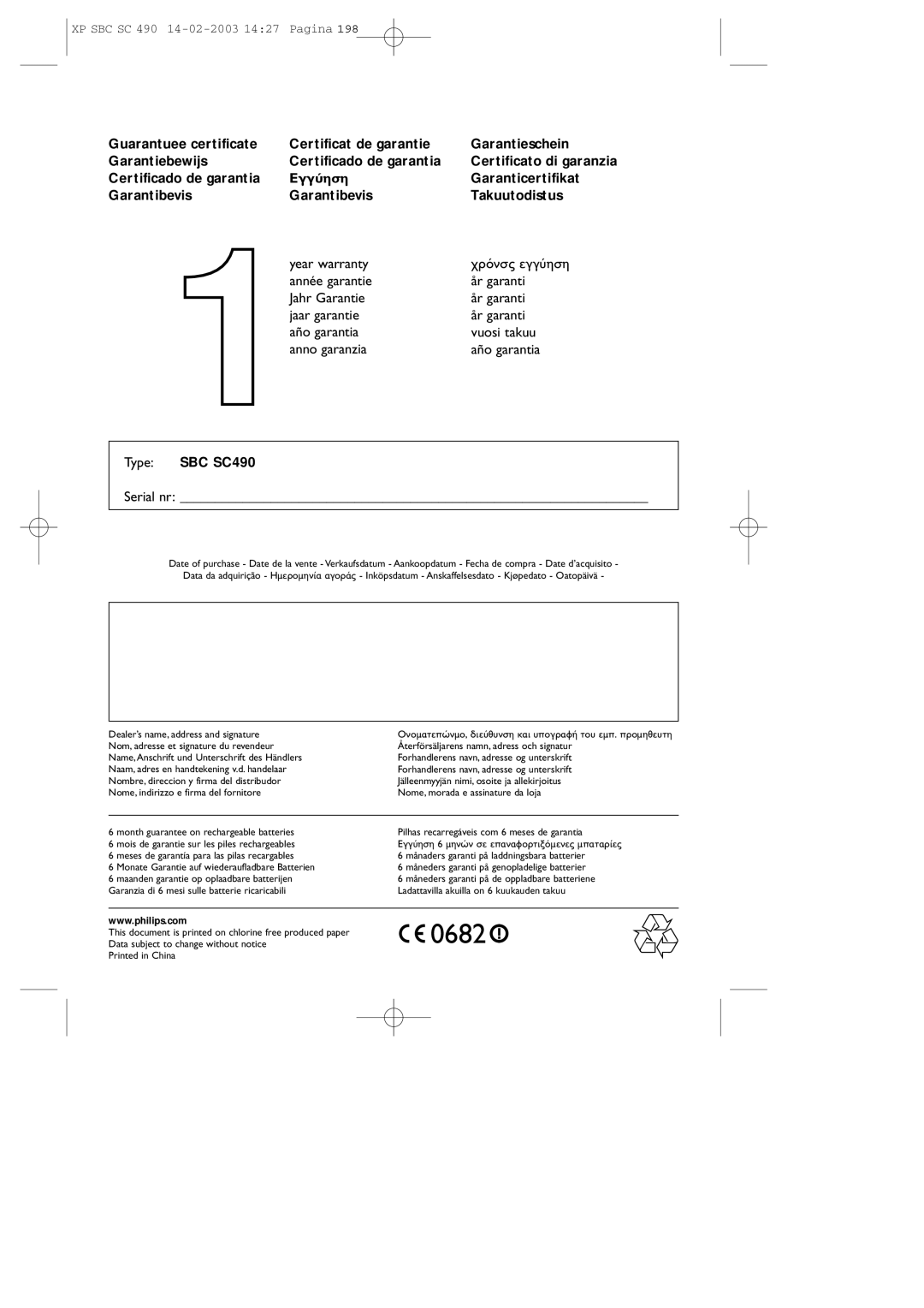 Philips SC490 manual 0682 