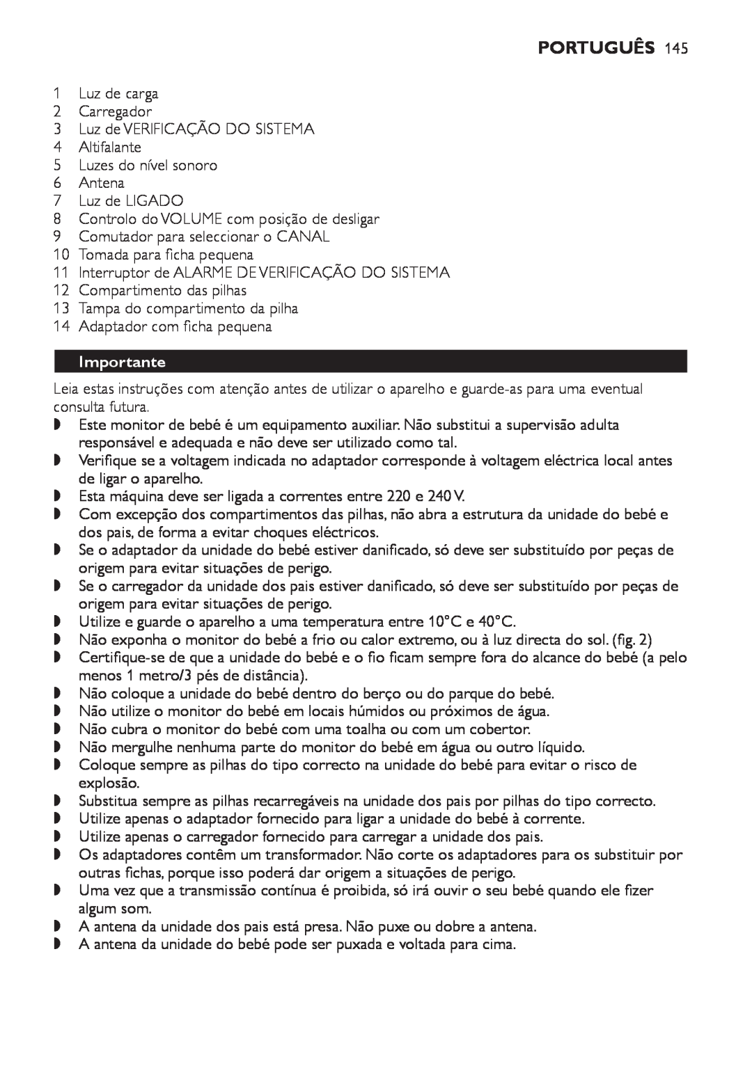Philips SCD 469 manual Português, Importante 