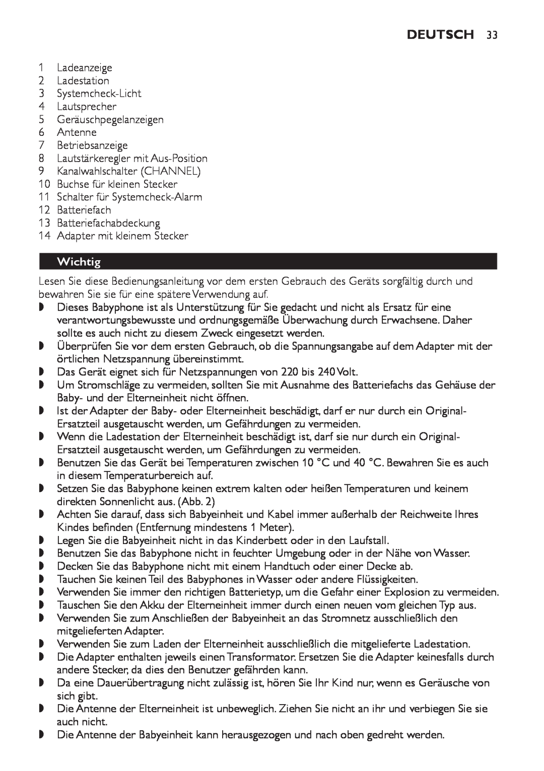 Philips SCD 469 manual Deutsch, Wichtig 