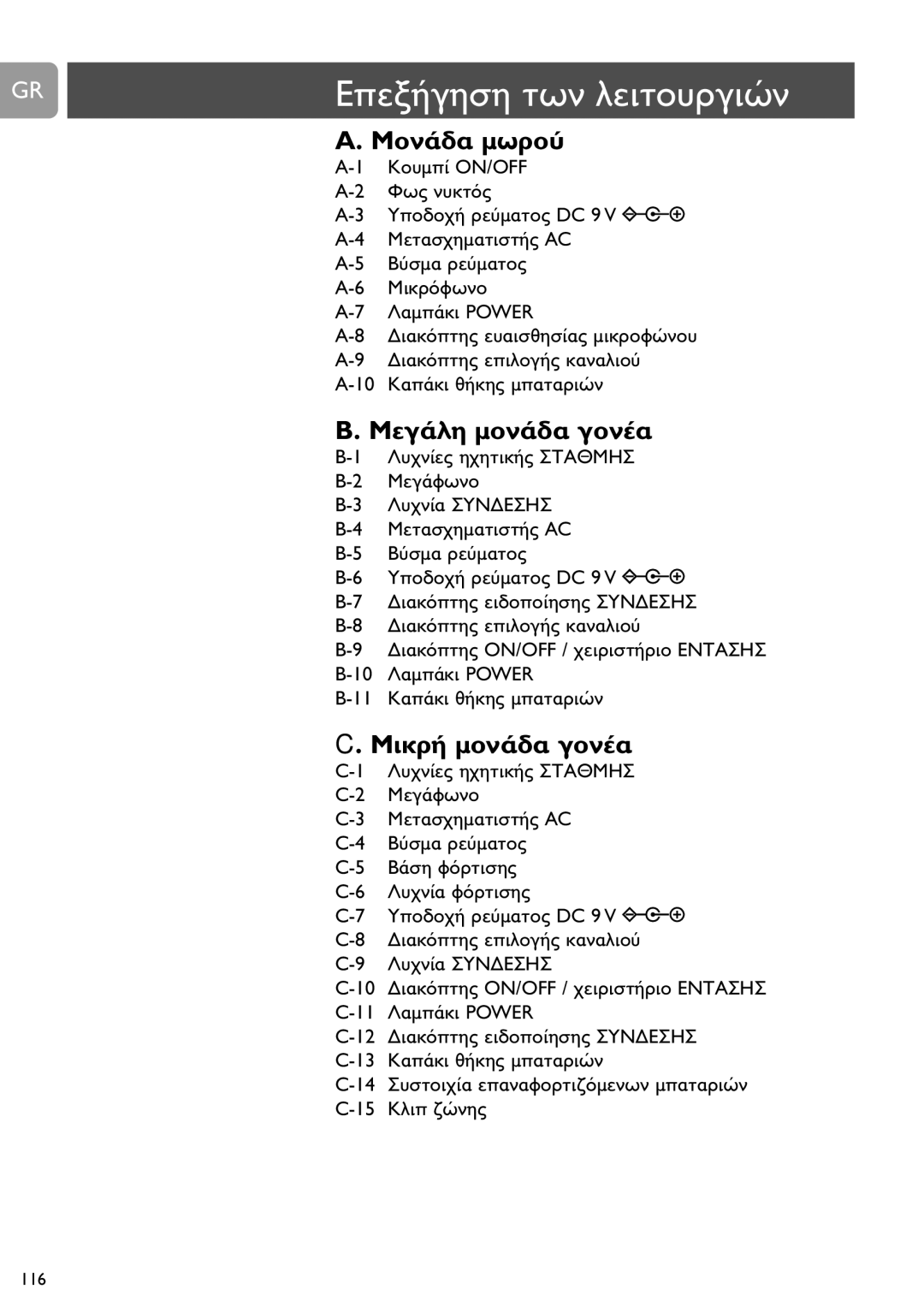 Philips SCD450 user manual DC 9 V -+ 