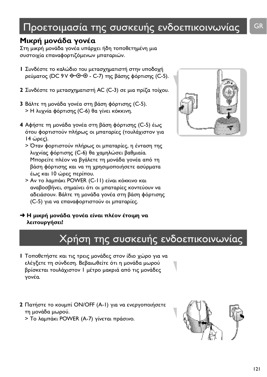 Philips SCD450 user manual DC 9 V -+ C-7 AC C-3 Power C-11 Ad C-5 ON/OFF A-1 Power A-7 