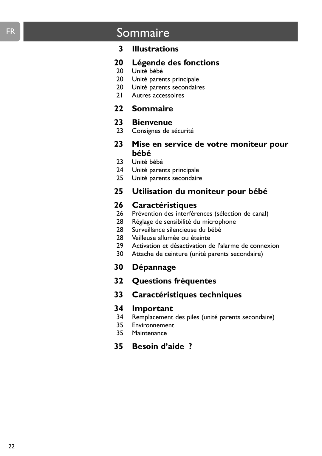 Philips SCD450 user manual FRSommaire, Consignes de sécurité 