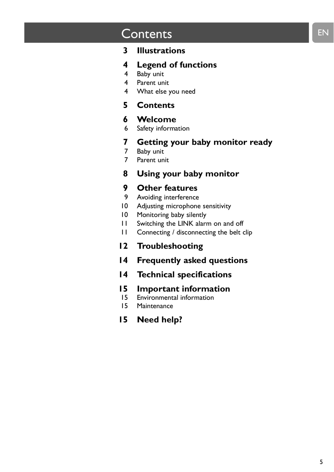 Philips SCD464 user manual Contents 