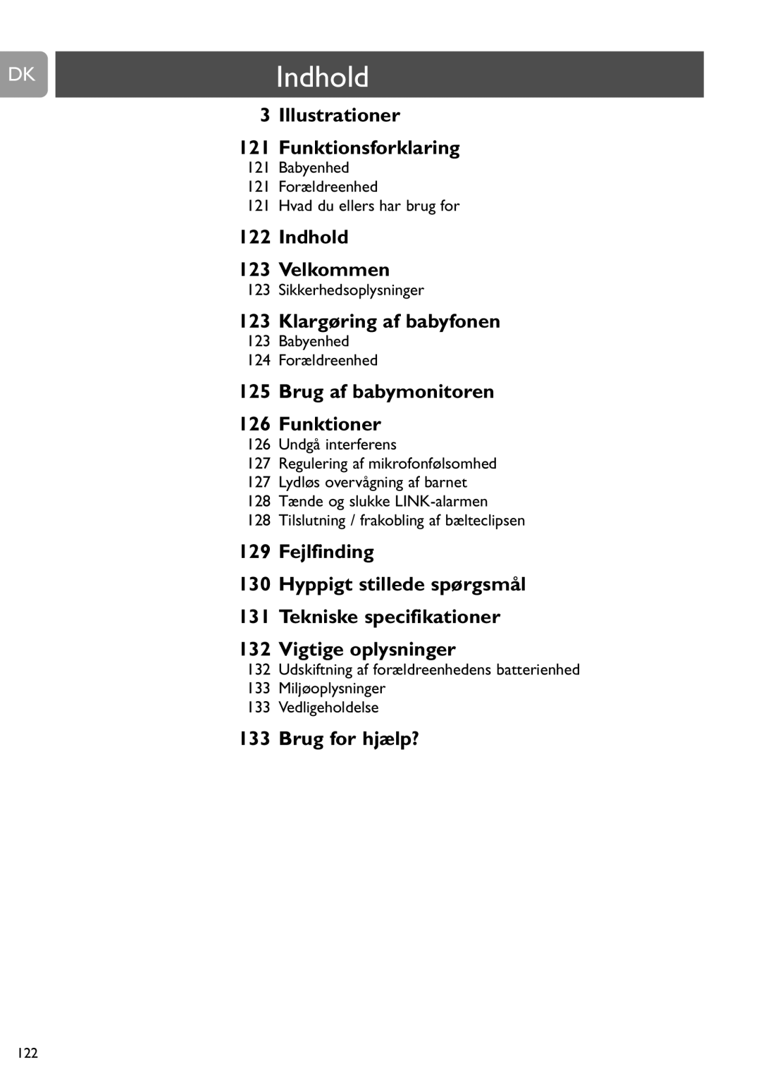 Philips SCD468 user manual DKIndhold 