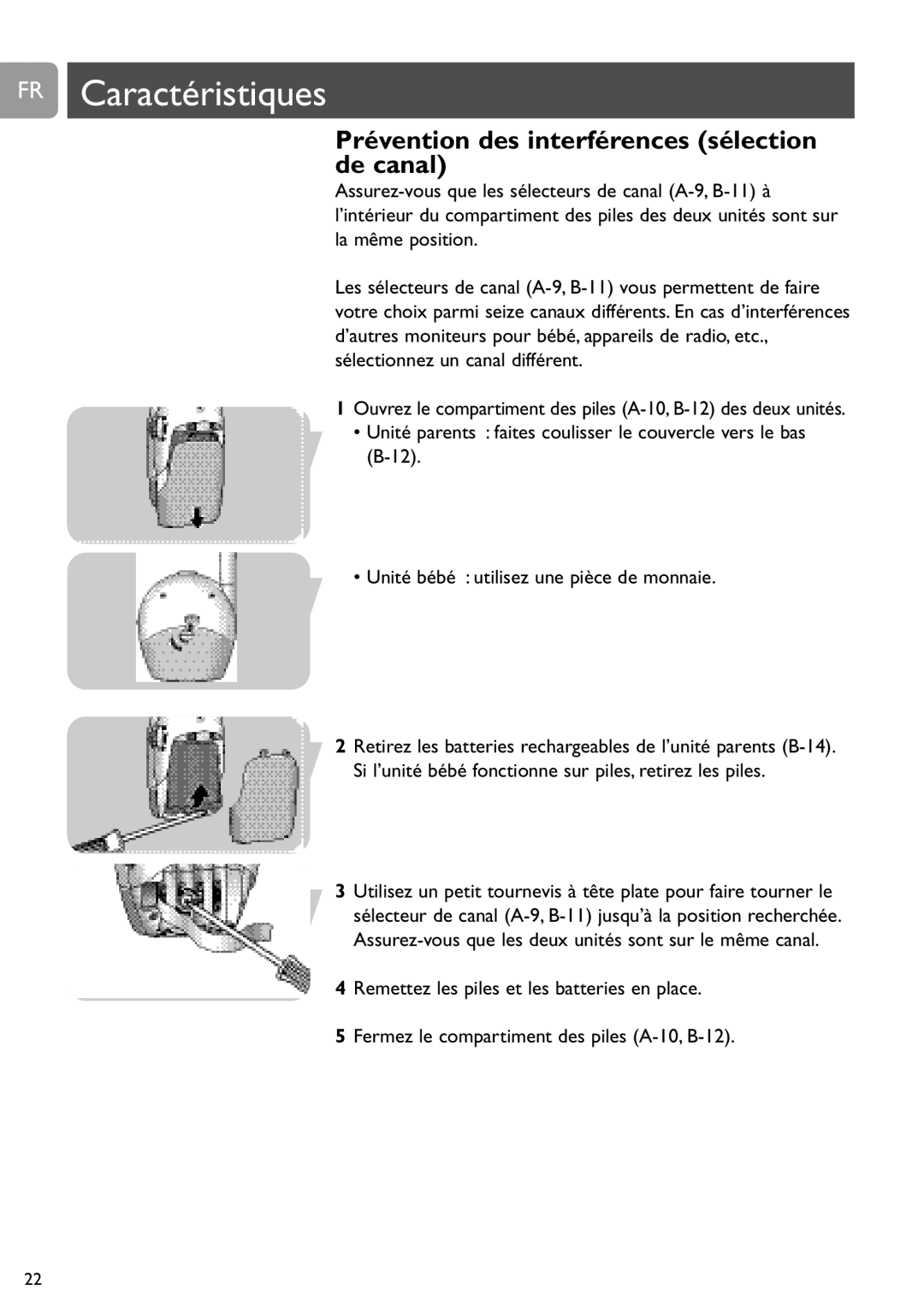 Philips SCD468 user manual FR Caractéristiques, Prévention des interférences sélection de canal 