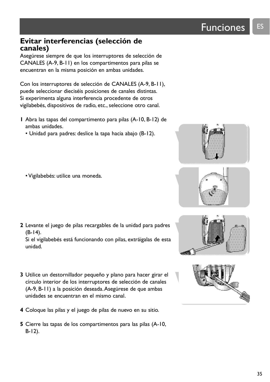 Philips SCD468 user manual Funciones ES, Evitar interferencias selección de canales 