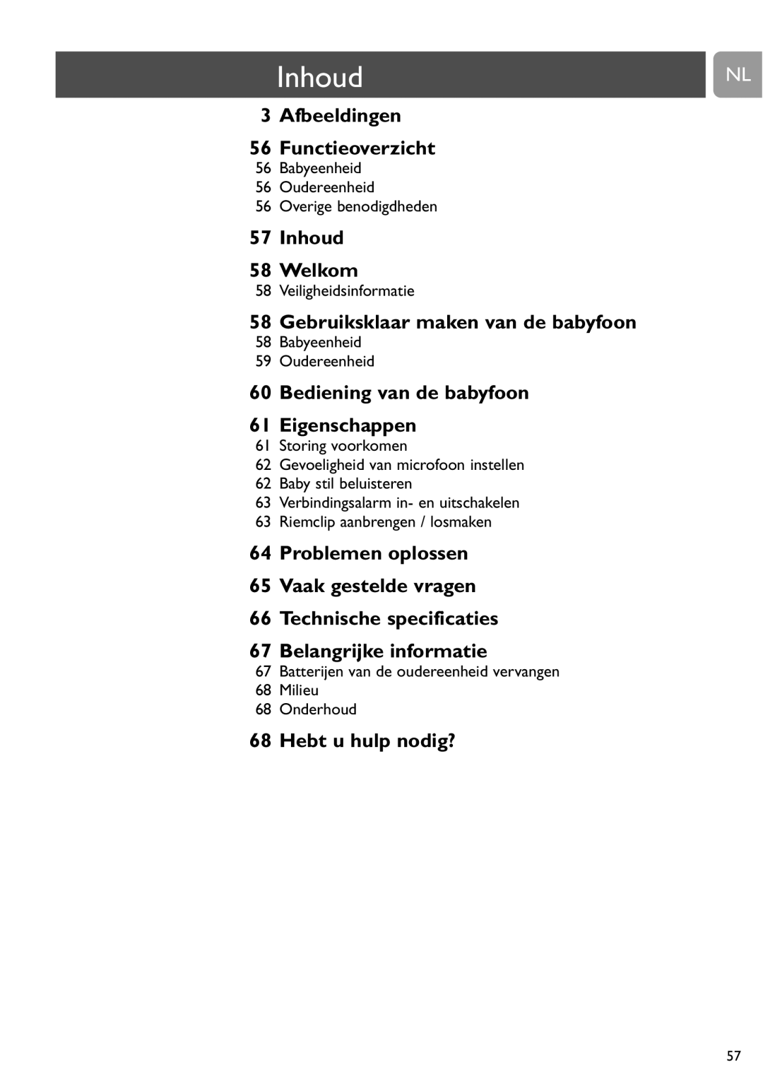 Philips SCD468 user manual Inhoud 