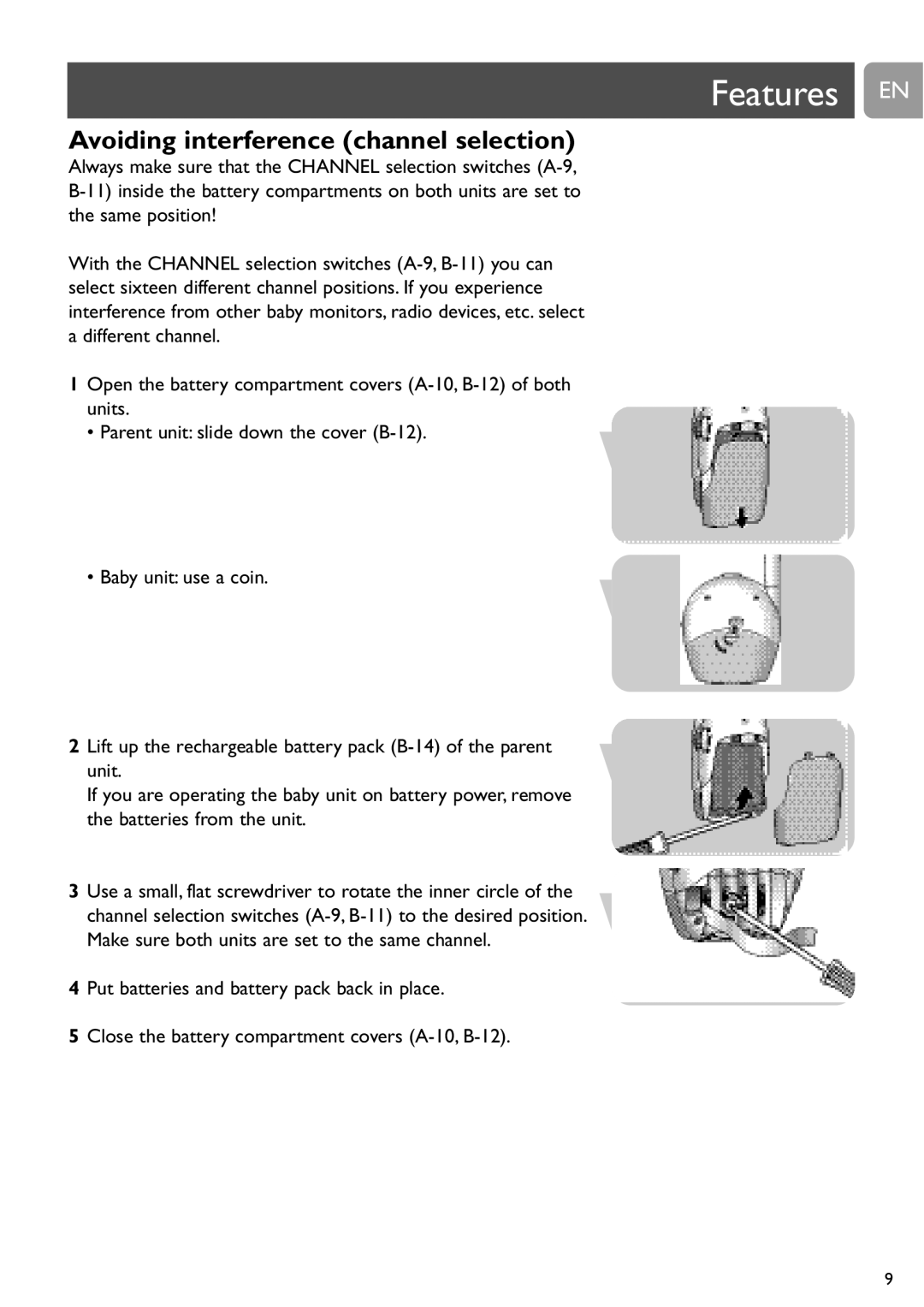 Philips SCD468 user manual Features EN, Avoiding interference channel selection 