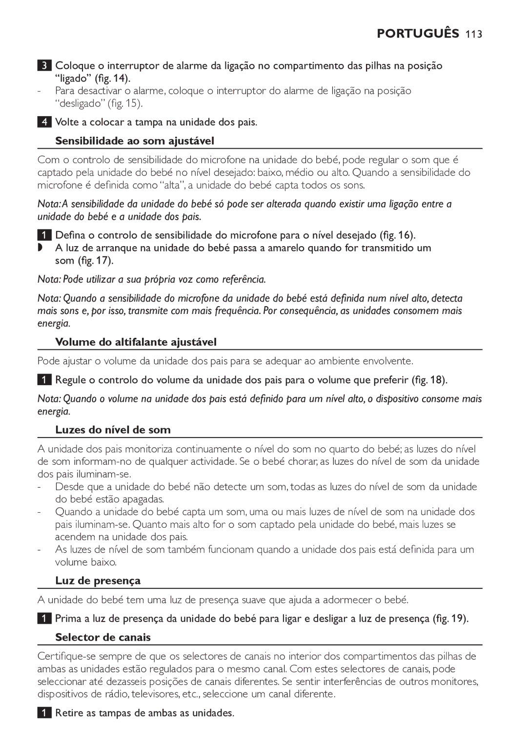 Philips SCD481 Sensibilidade ao som ajustável, Volume do altifalante ajustável, Luzes do nível de som, Luz de presença 