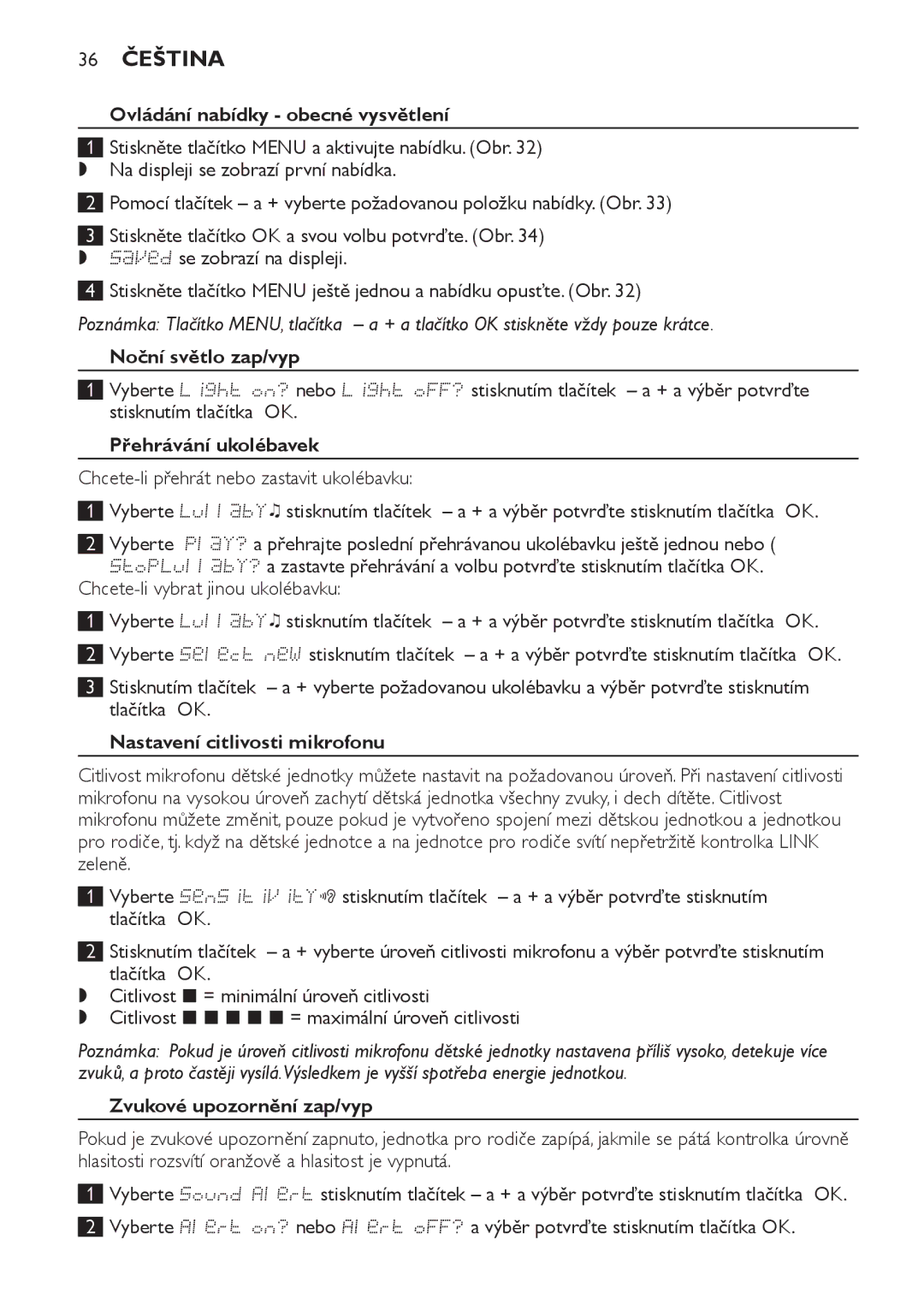 Philips SCD489 manual 36 Čeština 