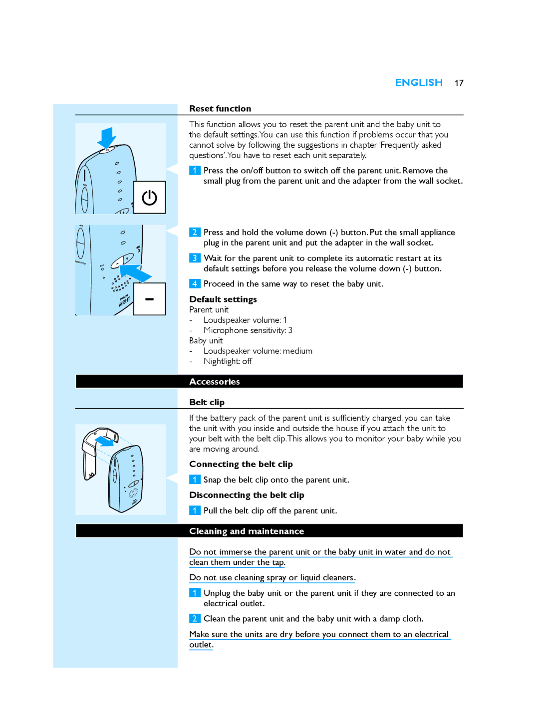 Philips SCD510/00 manual Accessories, Cleaning and maintenance 