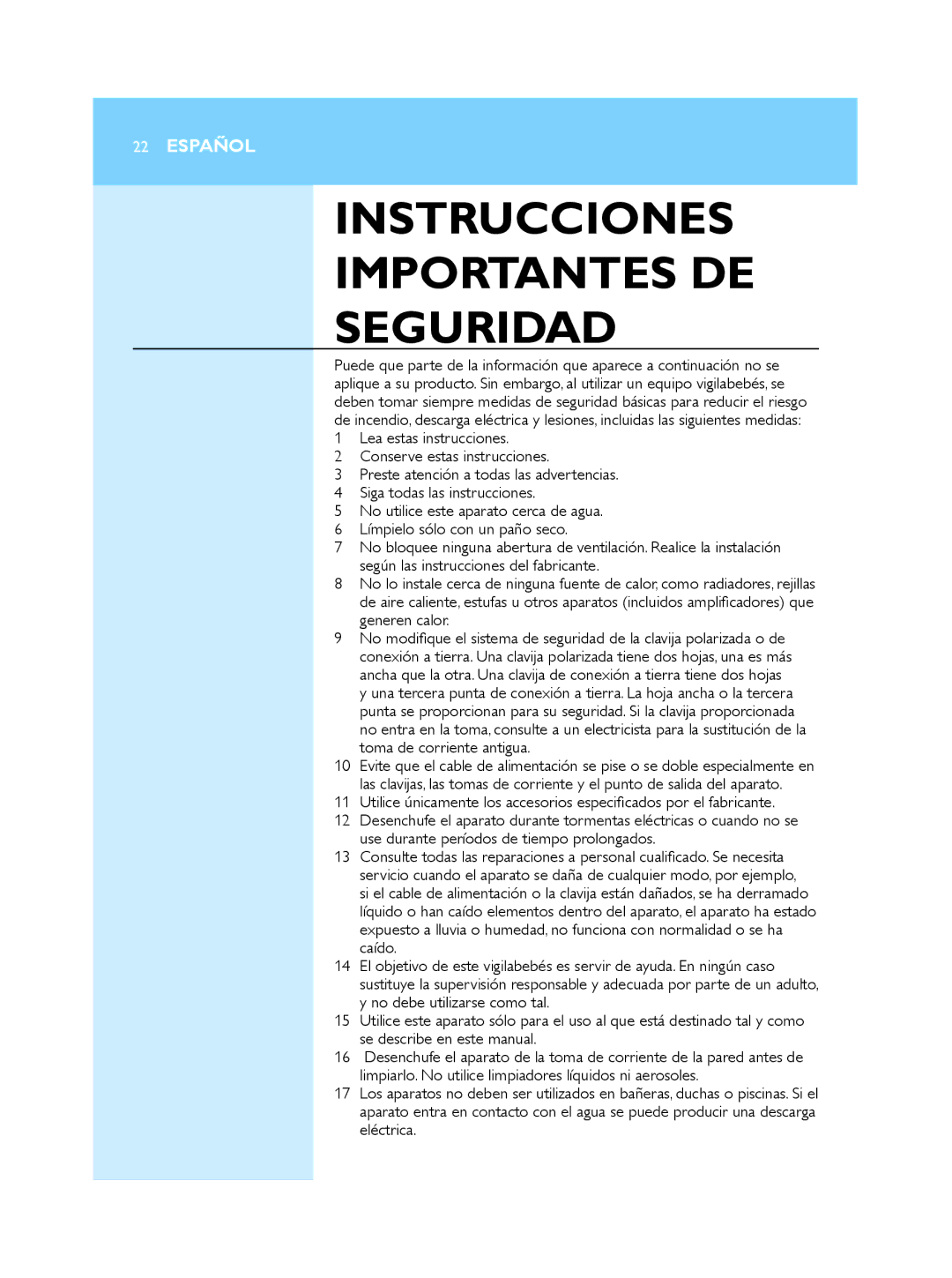 Philips SCD510/00 manual Instrucciones Importantes DE Seguridad 