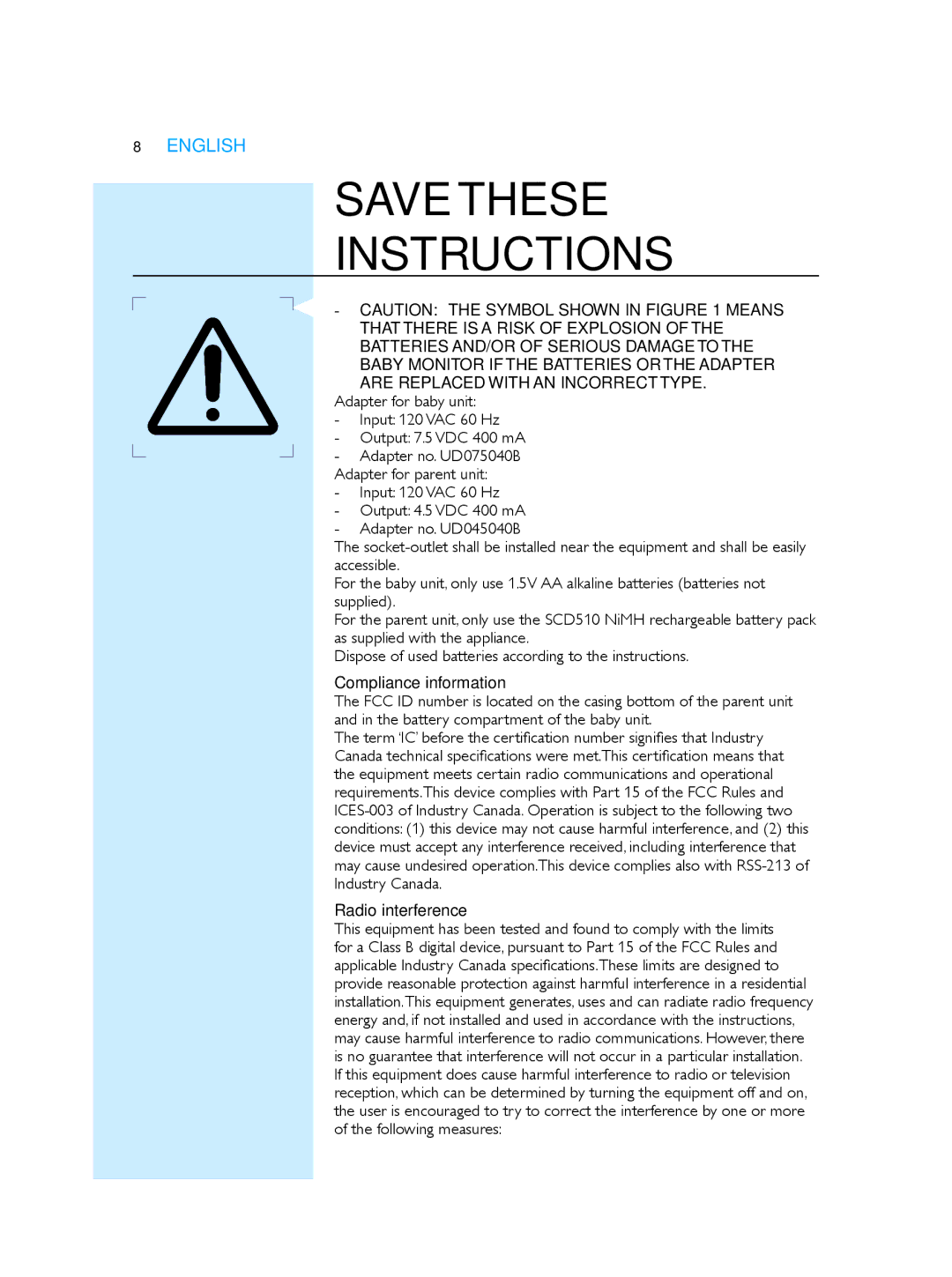 Philips SCD510/00 manual Compliance information, Radio interference 