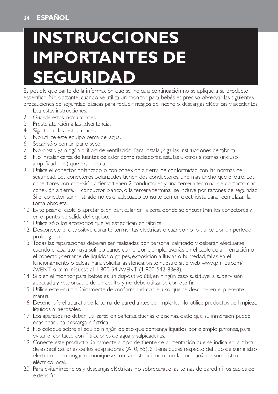 Philips SCD600/10 manual Instrucciones Importantes DE Seguridad 