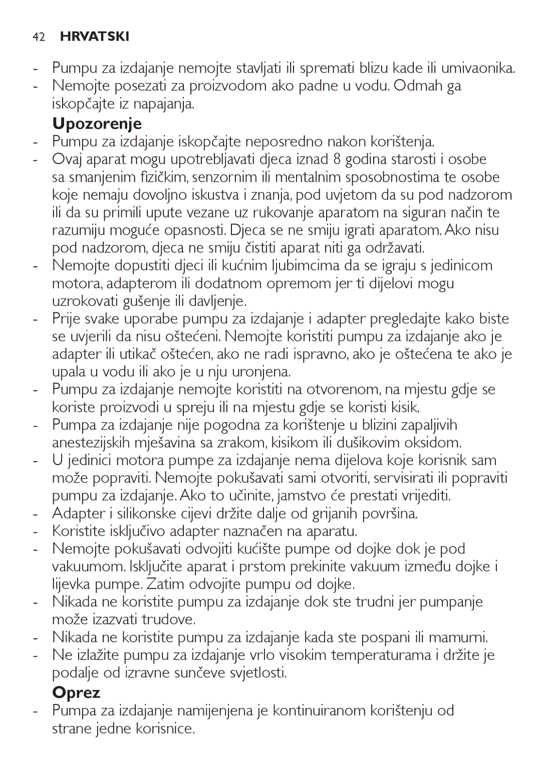 Philips SCF334, SCF332 manual Upozorenje, Oprez, Hrvatski 