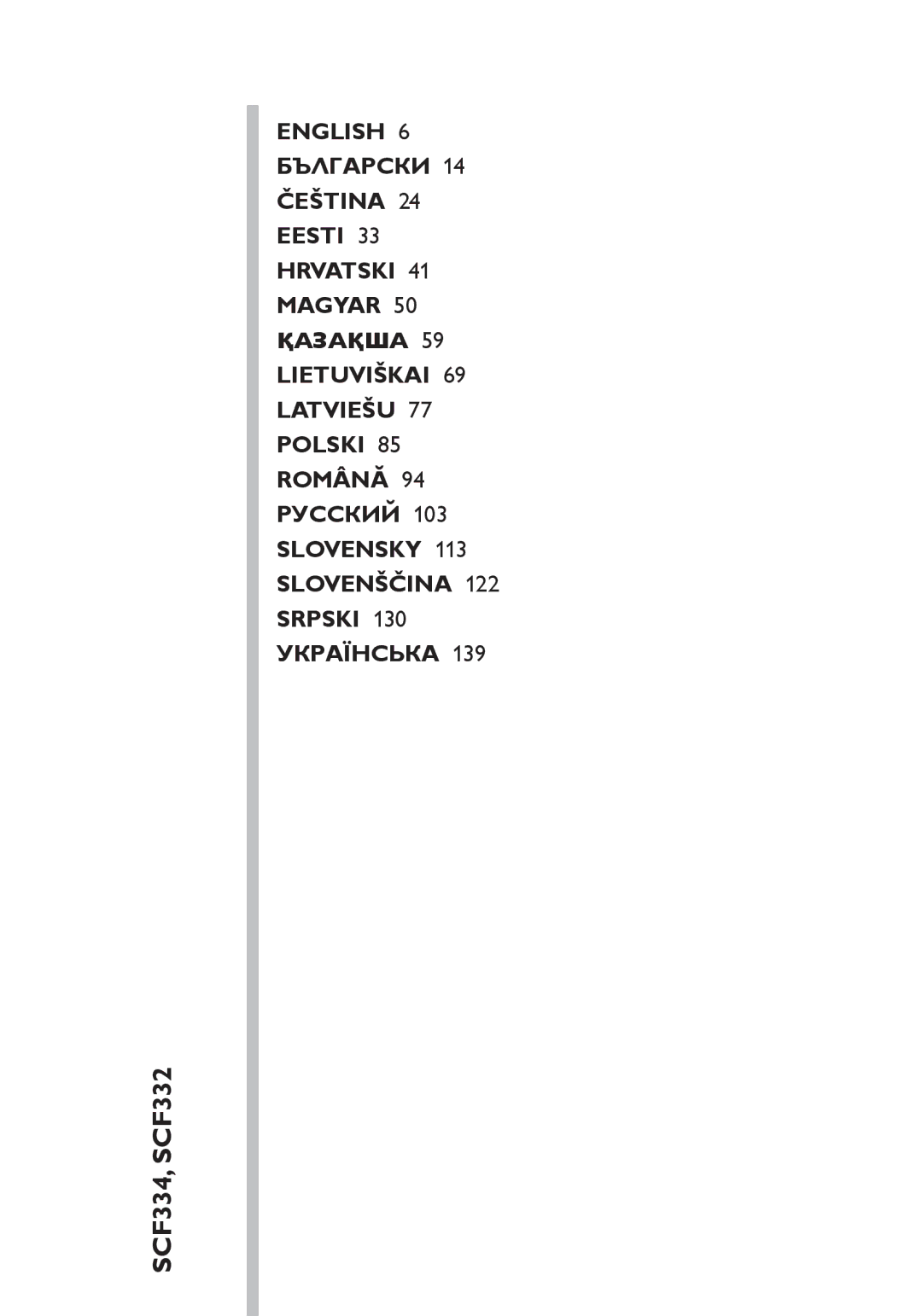 Philips manual SCF334, SCF332 