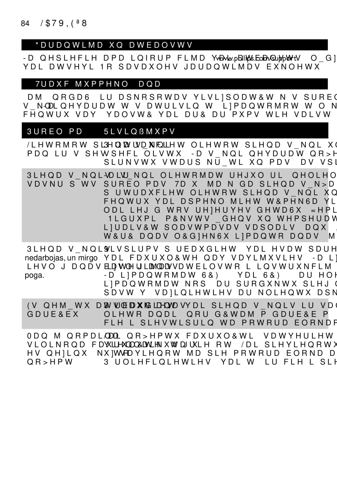 Philips SCF334, SCF332 manual Garantija un atbalsts Traucējummeklēšana, Problēma Risinājums 