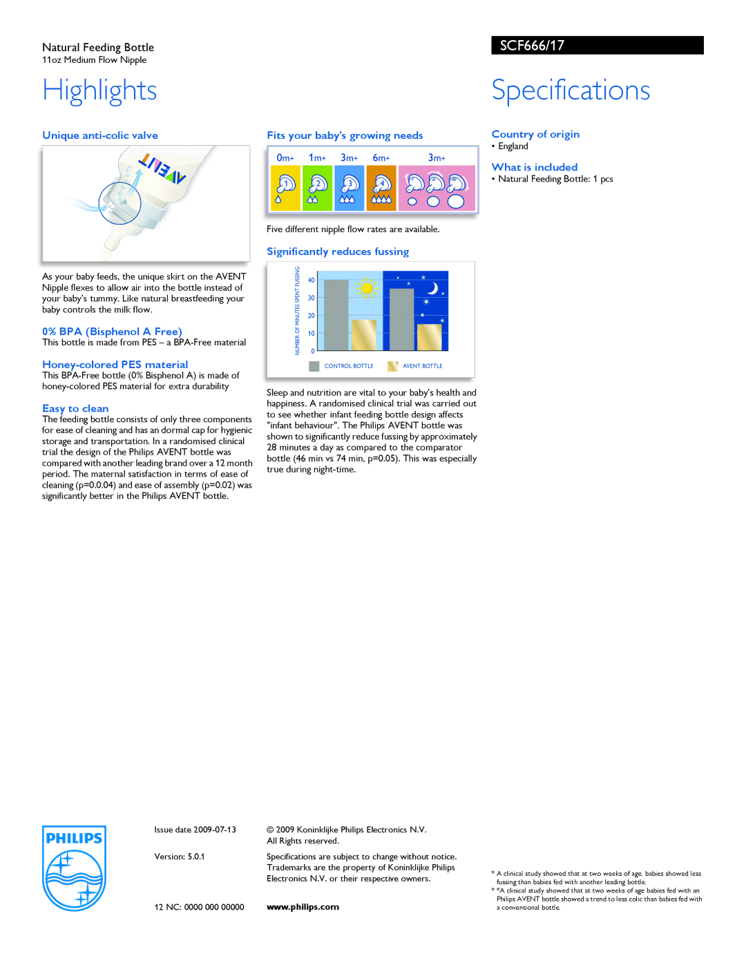 Philips SCF666/17 manual Highlights, Specifications 