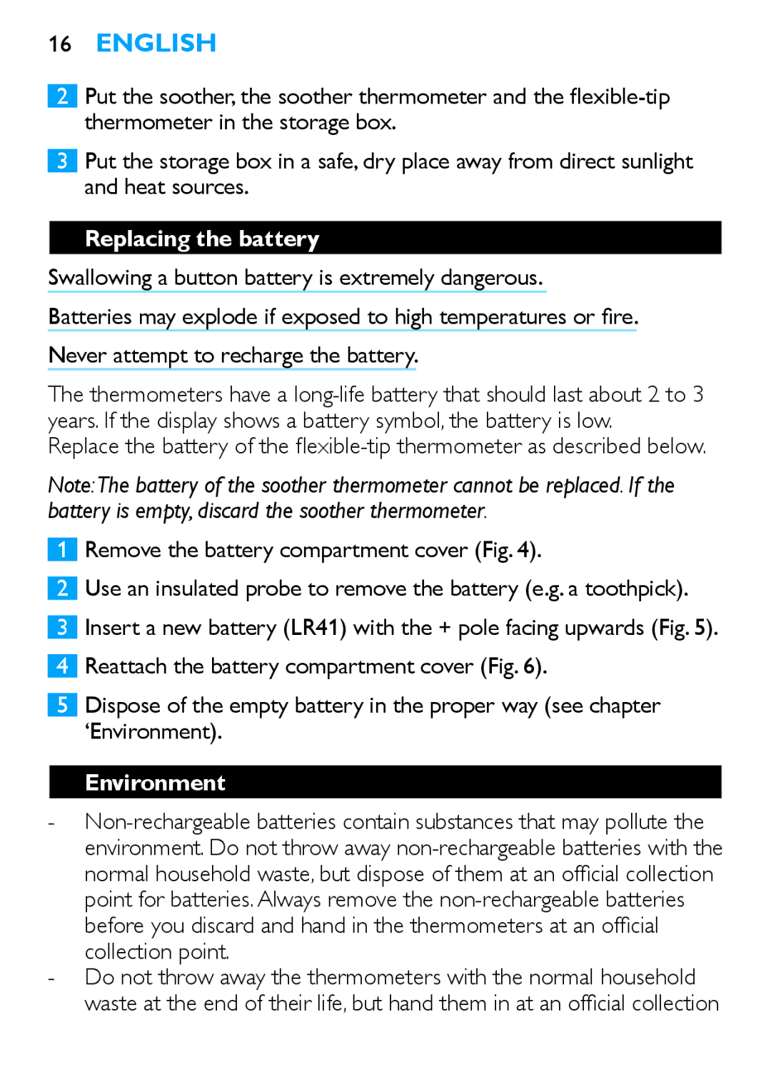 Philips SCH540 manual Replacing the battery, Environment 