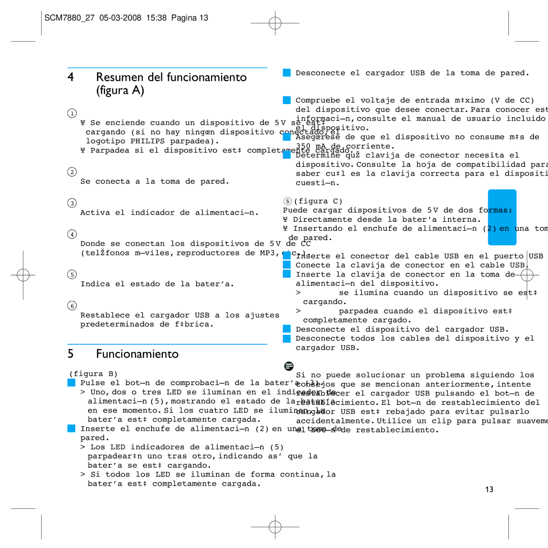 Philips SCM7880/27 manual Resumen del funcionamiento figura a, Funcionamiento 