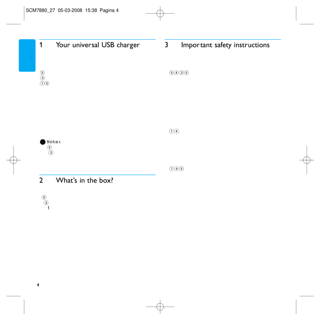 Philips SCM7880/27 manual Your universal USB charger, What’s in the box?, Important safety instructions 