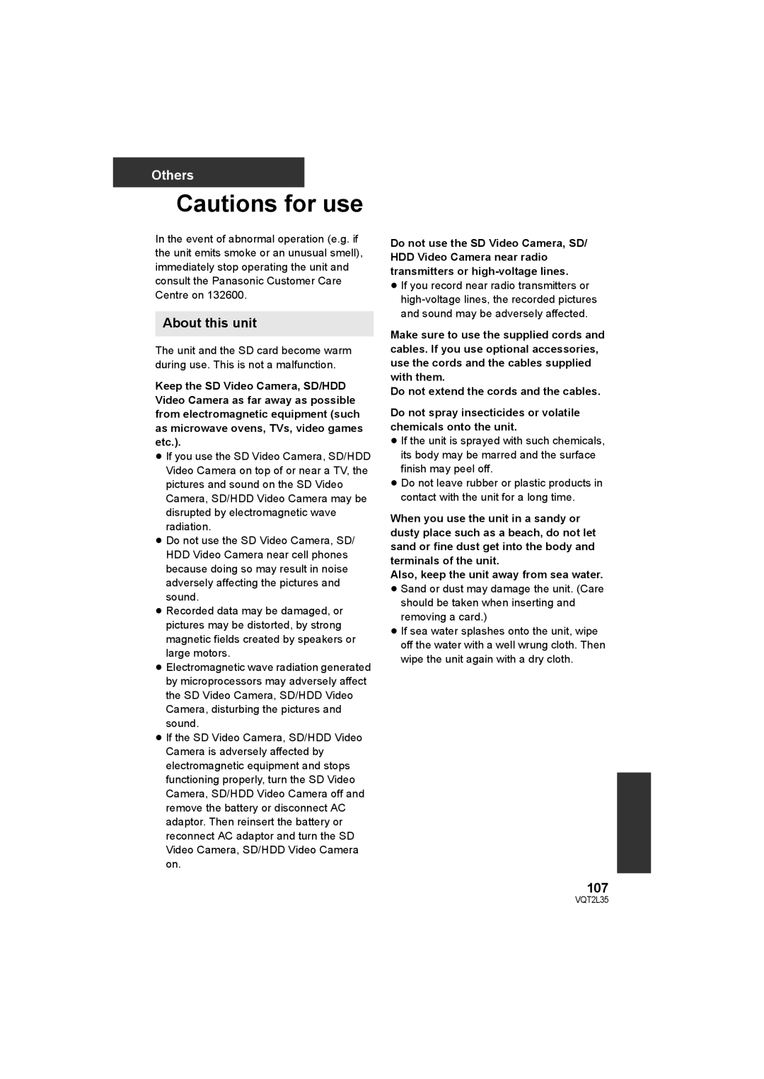 Philips SDR-S50 operating instructions About this unit, 107 