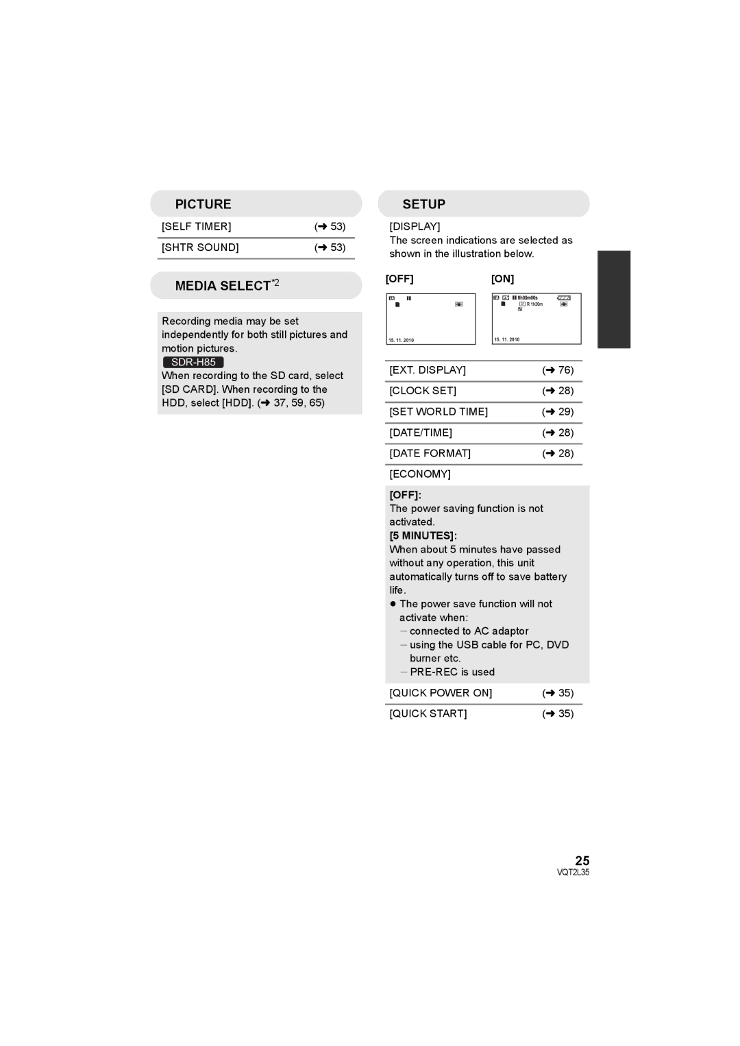 Philips SDR-S50 operating instructions Off, Power saving function is not activated, Minutes 