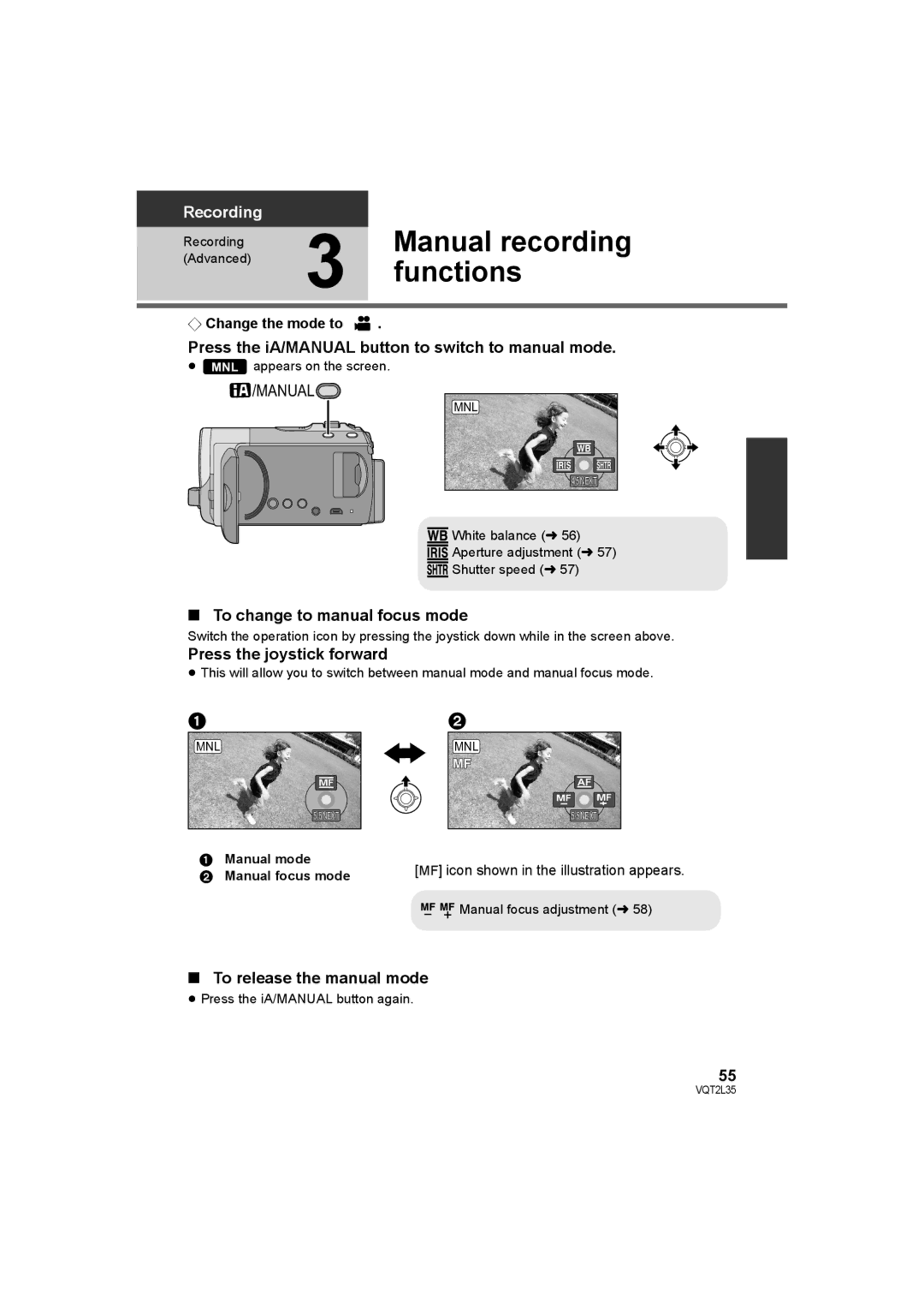 Philips SDR-S50 operating instructions Manual recording, Functions 