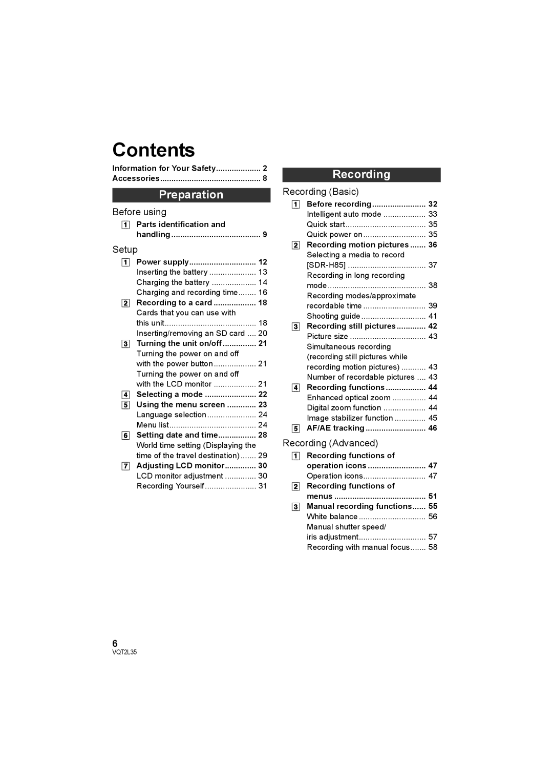 Philips SDR-S50 operating instructions Contents 