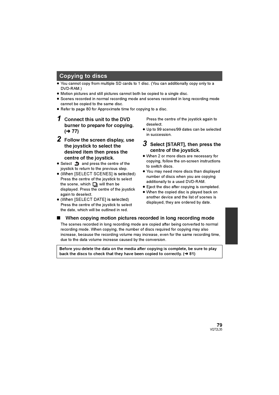 Philips SDR-S50 operating instructions Copying to discs, ≥ Eject the disc after copying is completed 