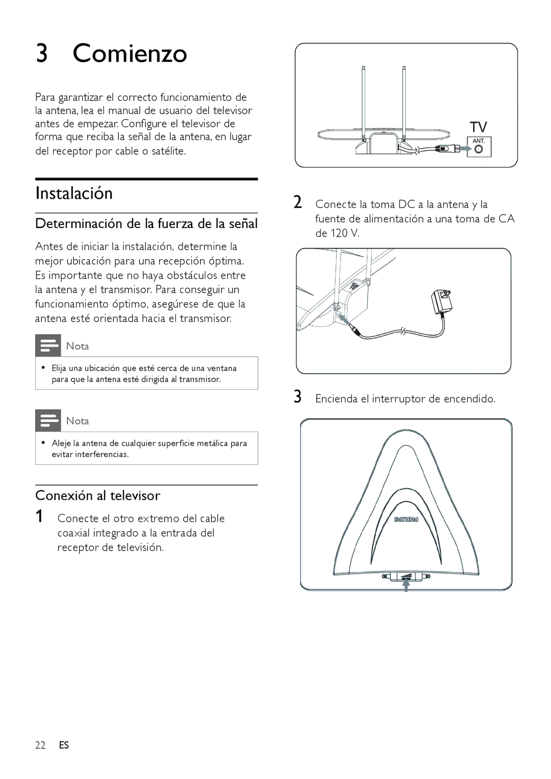 Philips SDV2790/27 user manual Comienzo, Instalación 