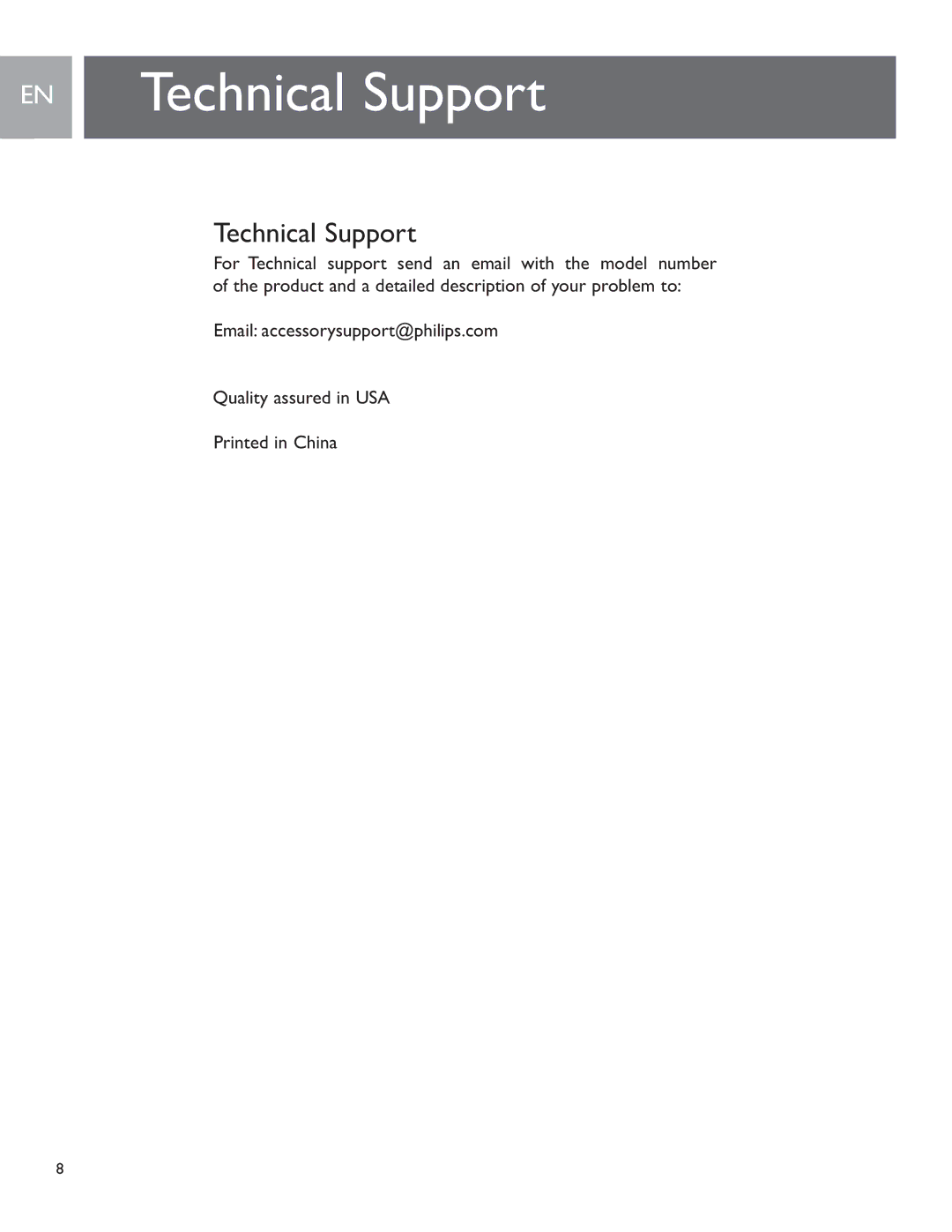 Philips SDV2950/27 user manual Technical Support 