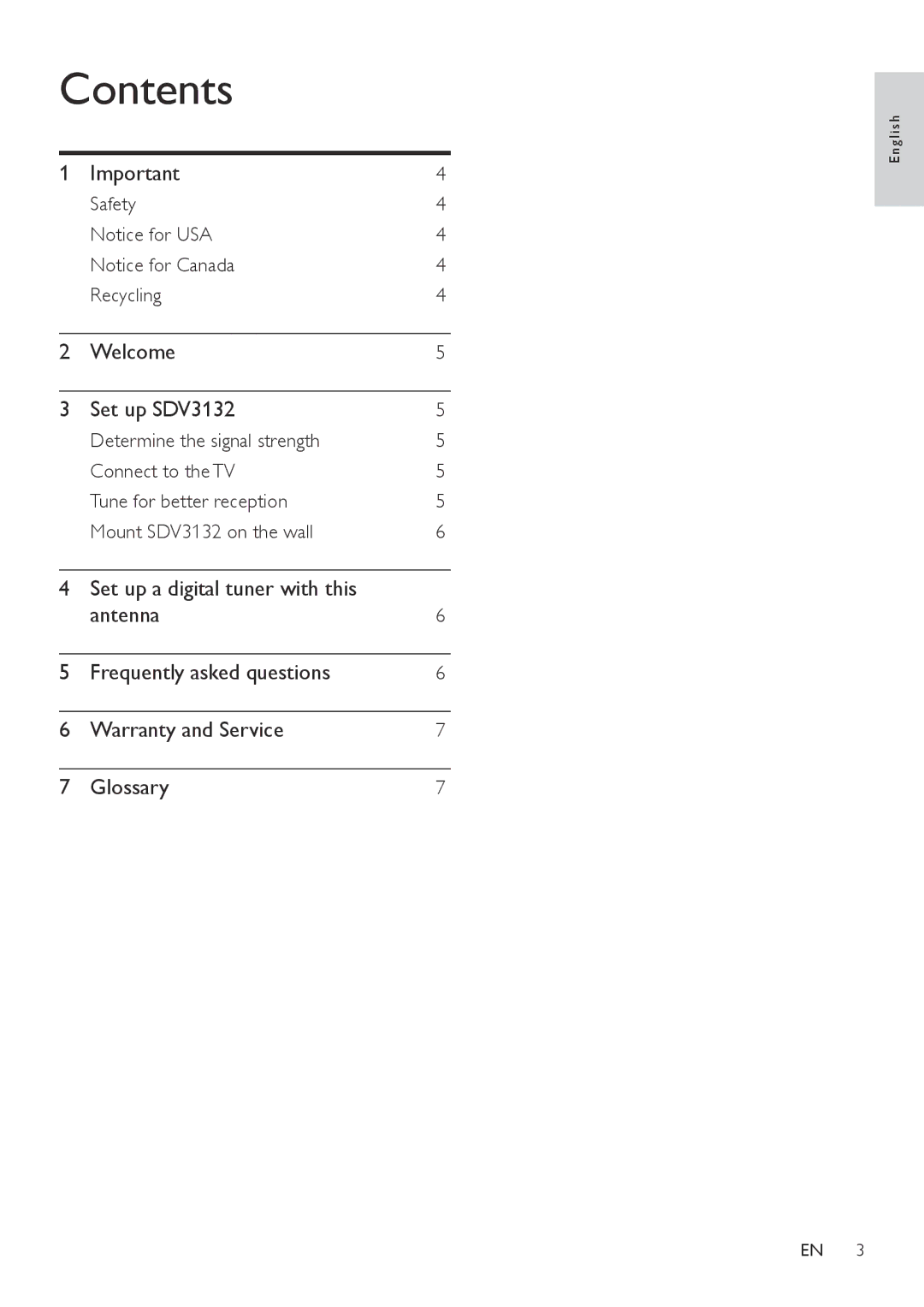 Philips SDV3132/27 user manual Contents 