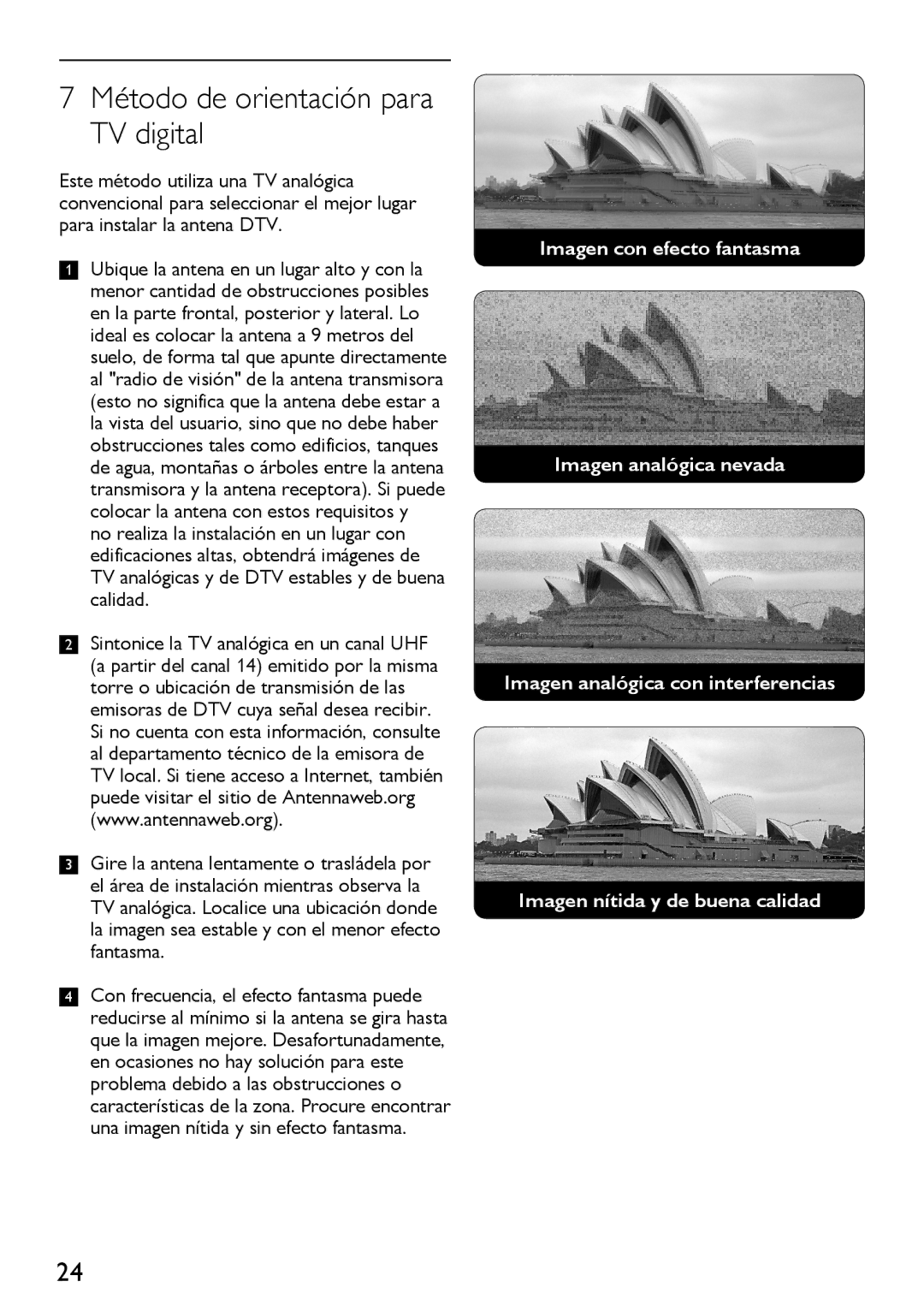 Philips SDV4310/27 manual Método de orientación para TV digital 