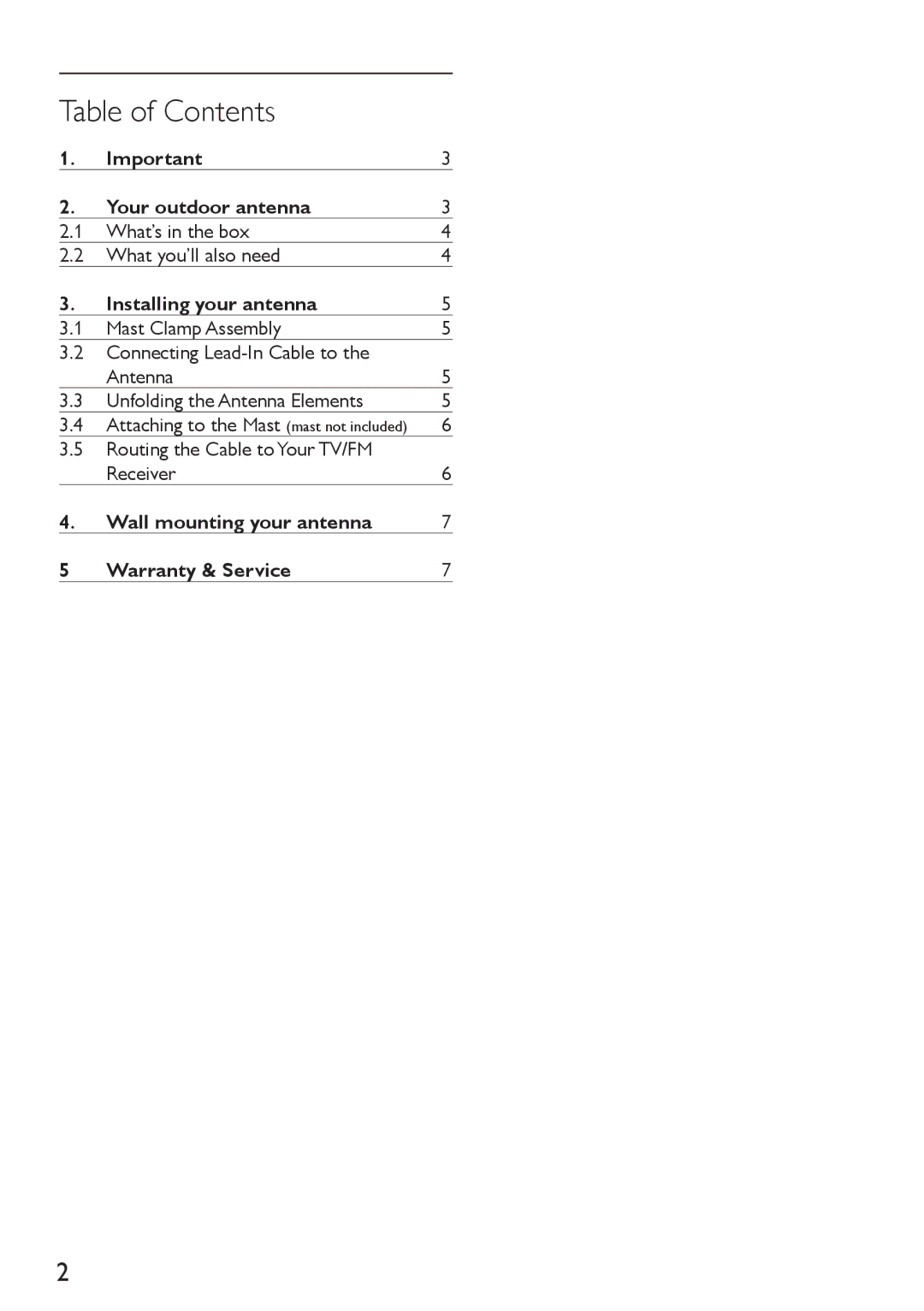 Philips SDV4400/27 manual Table of Contents 