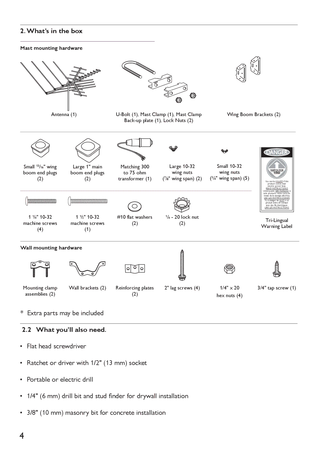 Philips SDV4400/27 manual What’s in the box, Extra parts may be included, What you’ll also need 