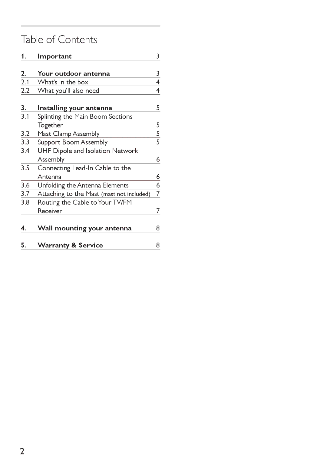 Philips SDV4401/27 manual Table of Contents 