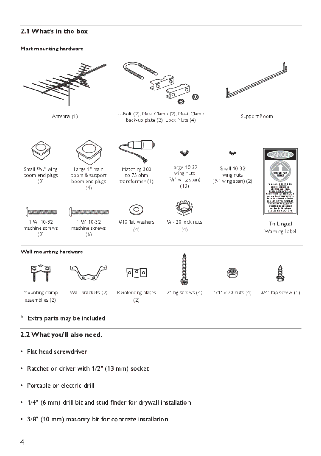 Philips SDV4401/27 manual What’s in the box, Extra parts may be included, What you’ll also need 