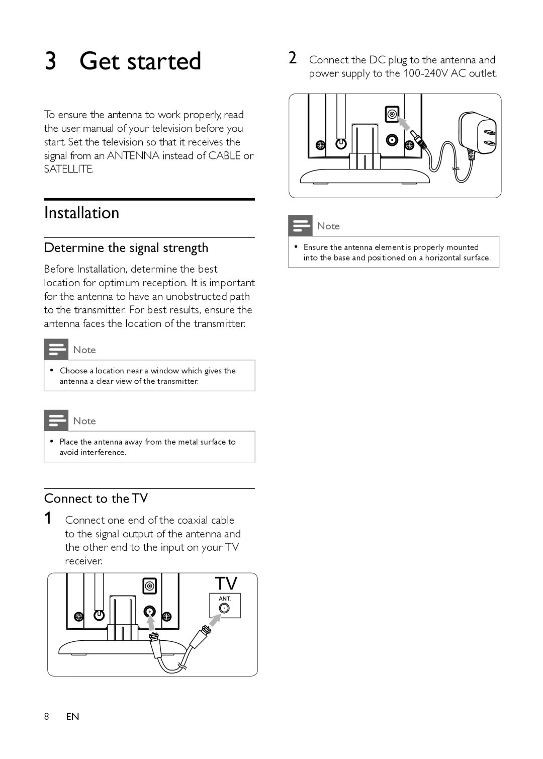 Philips SDV5122/27 user manual Get started, Installation 