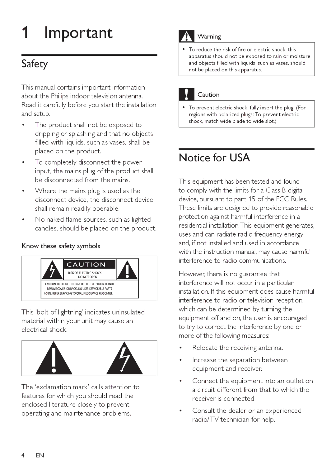 Philips SDV5122T/27 user manual Safety, Relocate the receiving antenna 