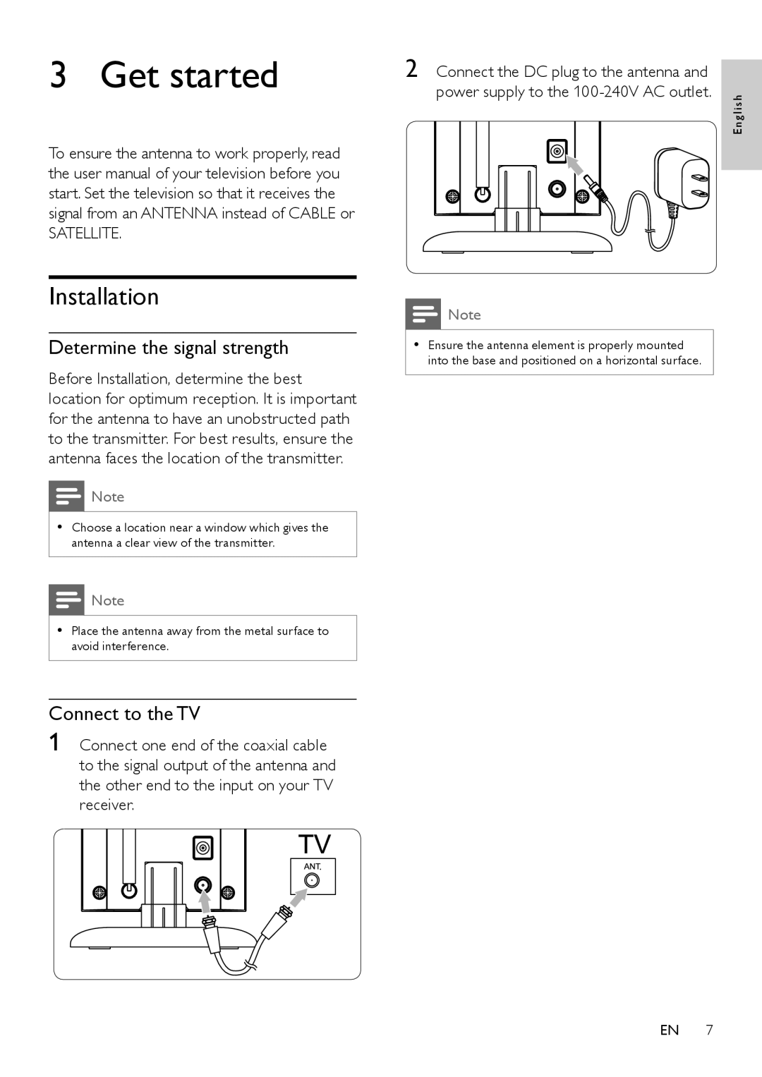 Philips SDV5122T/27 user manual Get started, Installation 