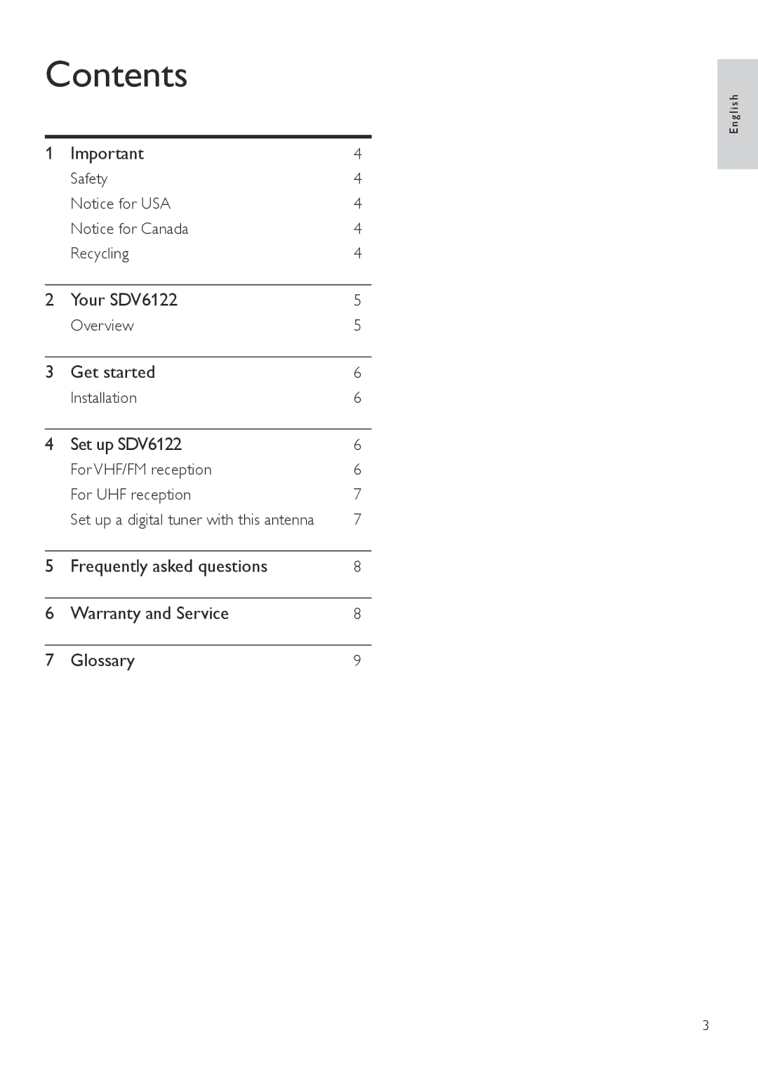 Philips SDV6122/27 user manual Contents 