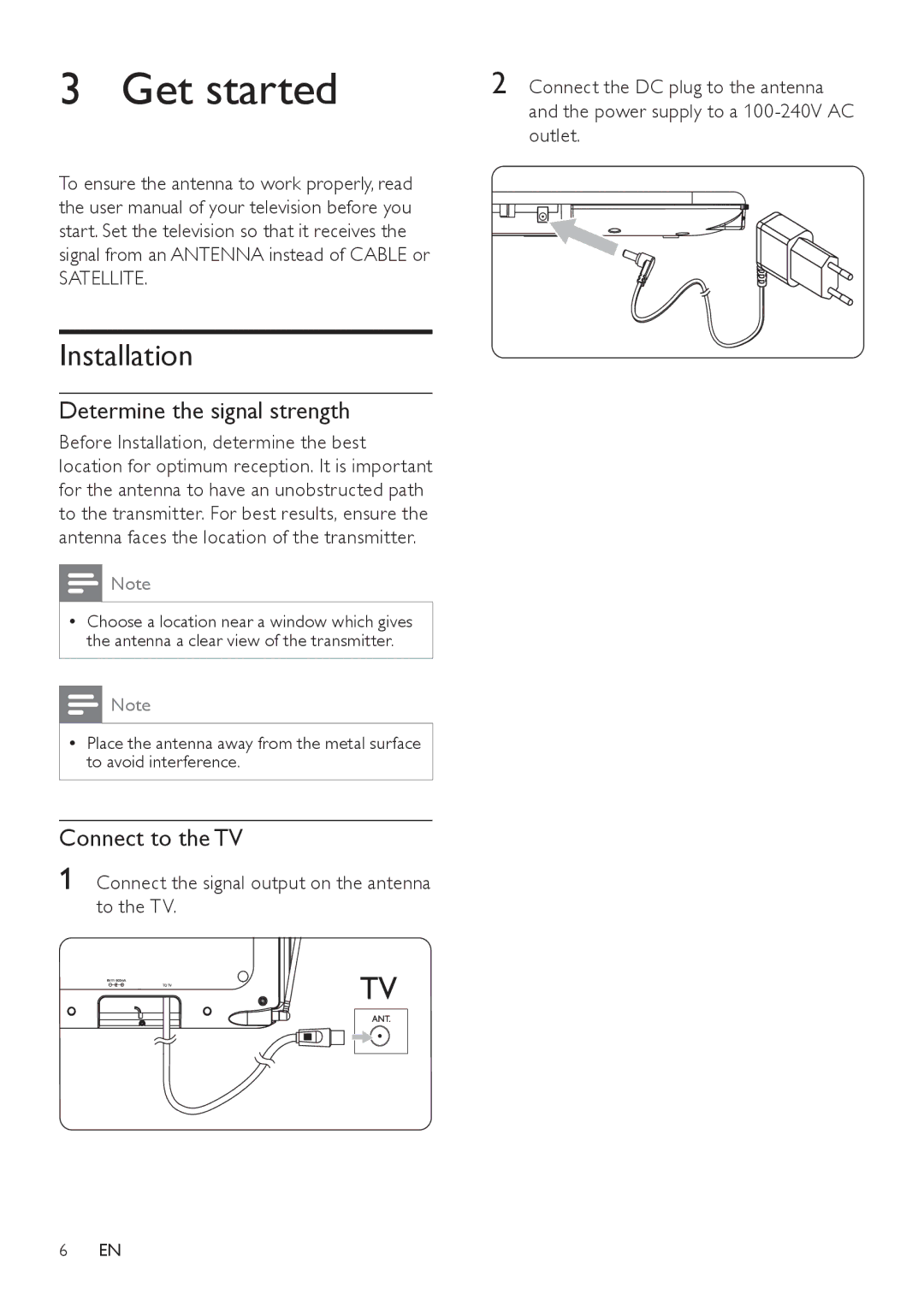 Philips SDV6224/12 user manual Get started, Installation 