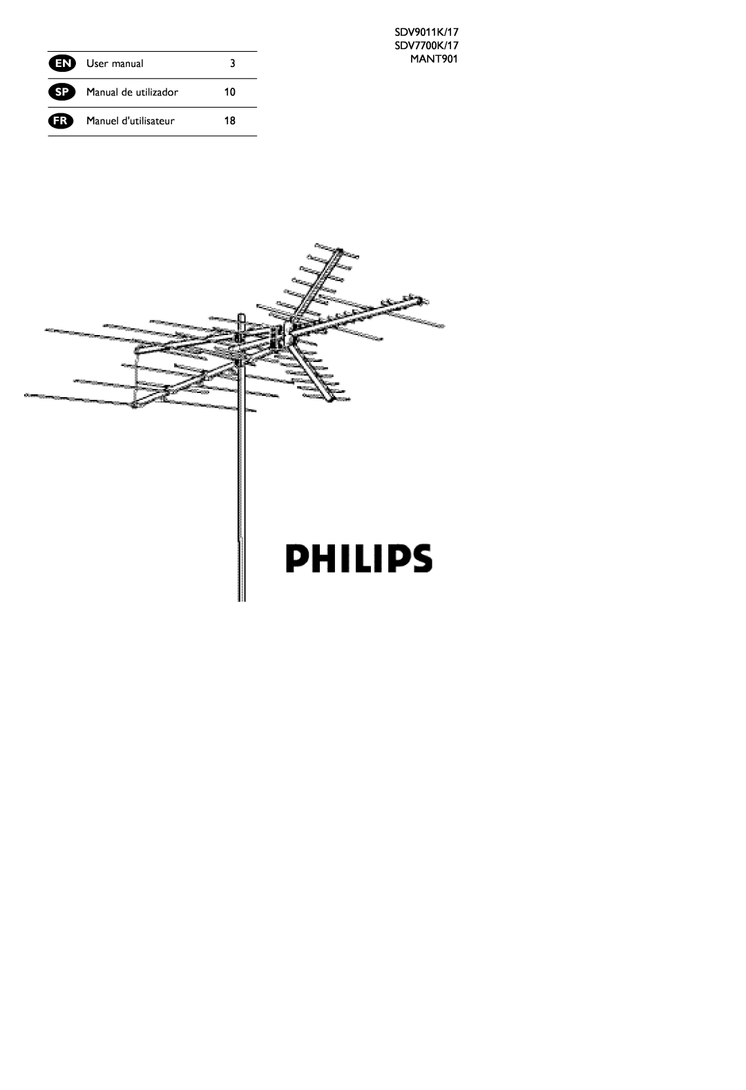 Philips SDV7700K/17 user manual SDV9011K/17, Manual de utilizador, Manuel dutilisateur, MANT901 