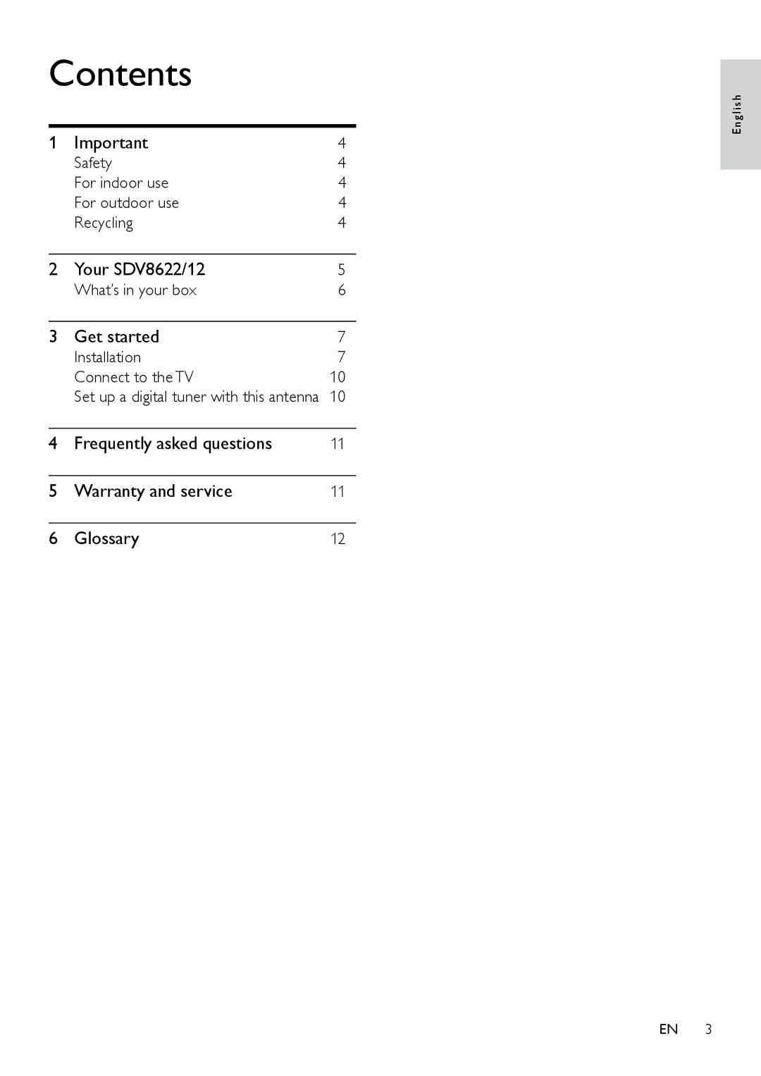 Philips SDV8622/12 user manual Contents 