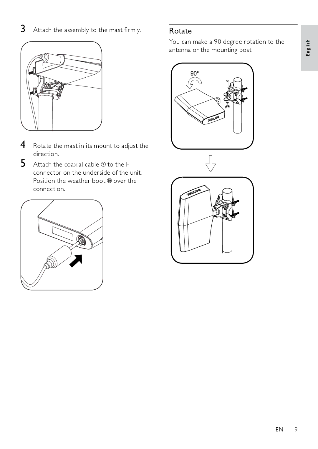 Philips SDV8622/12 user manual Rotate 