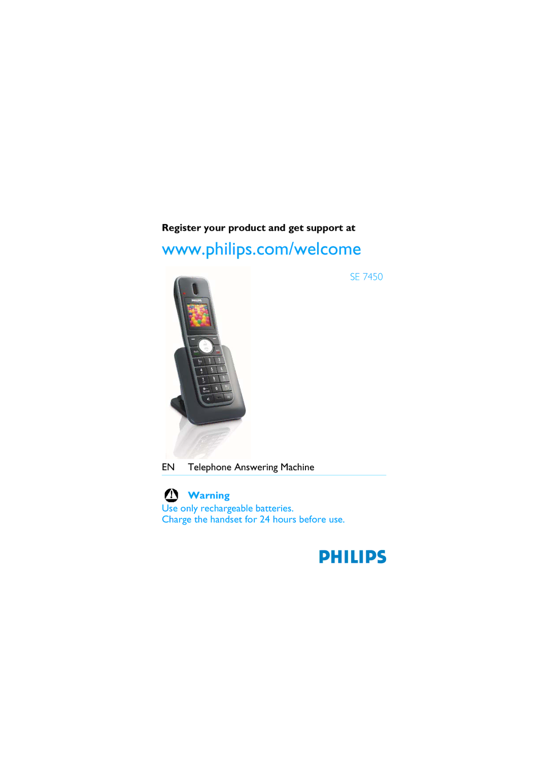 Philips SE 7450 manual Register your product and get support at 