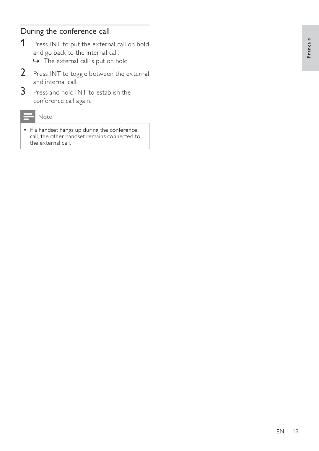 Philips SE171 user manual During the conference call 